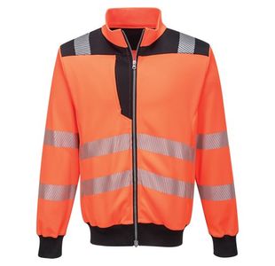 Portwest PW3 Hi Vis Zip Sweatshirt 2XL Orange/Blk
