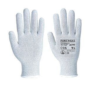 Portwest Anti-Static Shell Glove 1 Pair Grey XL (Pack of 12) A197GRRXL