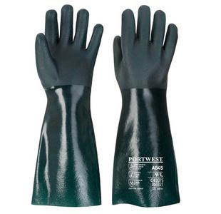 Portwest Double Dipped PVC Gauntlet 45cm XL Green (Pack of 12)