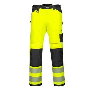 Portwest PW3 Hi Vis Work Trousers 36 Yellow/Blk Short