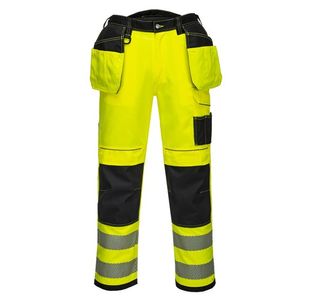 Portwest PW3 Hi Vis Holster Pocket Work Trousers 41 Yellow/Blk Short