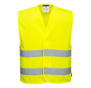 Portwest Hi Vis Mesh Two Band Vest S/M Yellow (Pack of 10)