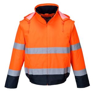 Portwest Hi Vis 2-in-1 Contrast Essential Lite Bomber Jacket 2XL Orange/Navy
