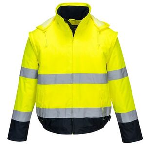 Portwest Hi Vis 2-in-1 Contrast Essential Lite Bomber Jacket M Yellow/Navy
