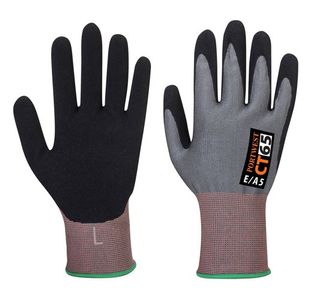 Portwest CT Cut E15 Nitrile Glove L Gry/Blk (Pack of 12)