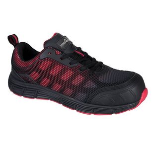 Portwest Composite Textile Trainer S1PS FO SR 44 Blk/Red