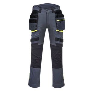 Portwest DX4 Detachable Holster Pocket Trousers 40 Metal Gry