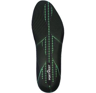 Portwest Gel Cushion Arch Support Insole L Blk/Green (Pack of 25)
