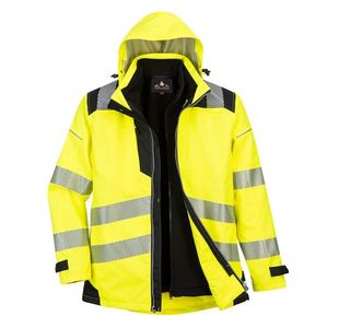 Portwest PW3 Hi Vis 3-in-1 Jacket L Yellow/Blk