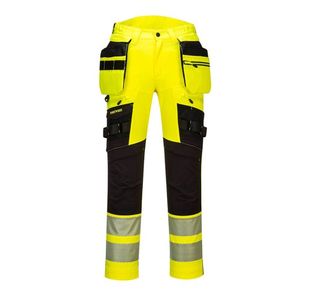 Portwest DX4 Hi Vis Detachable Holster Pocket Trousers 28 Yellow/Blk