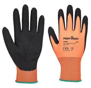 Portwest Dermi-Grip NPR15 Nitrile Sandy Glove 2XL Orange/Blk (Pack of 12)