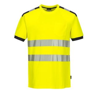 Portwest PW3 Hi Vis Cotton Comfort T-Shirt S/S 2XL Yellow/Gry