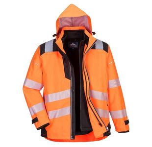 Portwest PW3 Hi Vis 3-in-1 Jacket L Orange/Blk