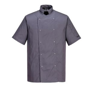 Portwest Cumbria Chefs Jacket S/S 2XL Slate Gry