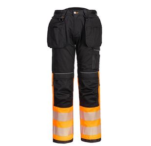 Portwest PW3 Hi Vis Class 1 Holster Pocket Trousers 34 Orange/Blk