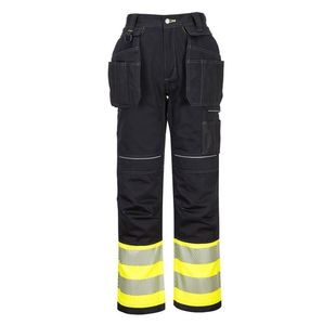 Portwest PW3 Hi Vis Class 1 Holster Pocket Trousers 36 Yellow/Blk