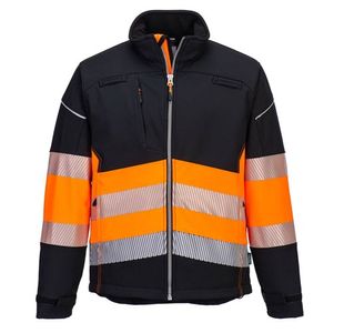 Portwest PW3 Hi Vis Class 1 Softshell 3L 4XL Blk/Orange