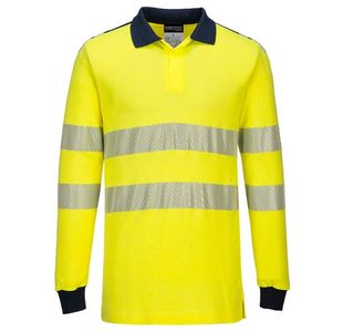 Portwest PW3 Flame Resistant Hi Vis Polo Shirt XL Yellow/Navy