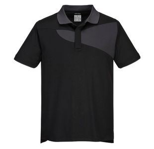 Portwest PW2 Cotton Comfort Polo Shirt S/S 2XL Blk/Zoom Gry
