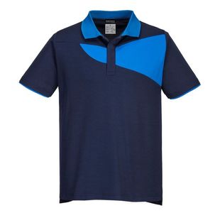 Portwest PW2 Cotton Comfort Polo Shirt S/S 3XL Navy/Royal