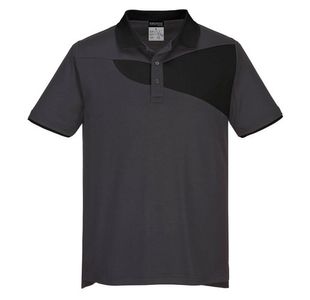 Portwest PW2 Cotton Comfort Polo Shirt S/S 3XL Zoom Gry/Blk