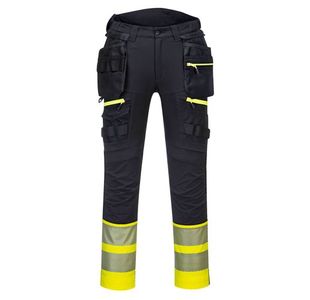 Portwest DX4 Hi Vis Detachable Holster Pocket Class 1 Trousers 46 Yellow/Blk