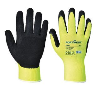 Portwest Hi Vis Grip Glove Latex 3XS Yellow (Pack of 12)