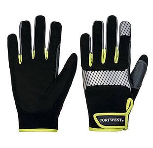 Portwest Pw3 General Utility Glove 1 Pair Black/Yellow Large (Pack of 12) A770BKYL
