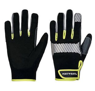 Portwest Pw3 General Utility Glove 1 Pair Black/Yellow XL (Pack of 12) A770BKYXL