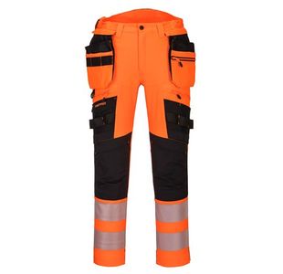 Portwest DX4 Hi Vis Detachable Holster Pocket Trousers 44 Orange/Blk