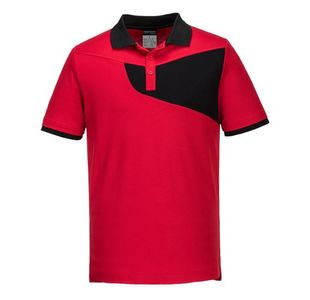 Portwest PW2 Cotton Comfort Polo Shirt S/S XL Red/Blk