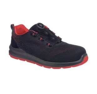 Portwest Portwest Compositelite Wire Lace Safety Trainer Knit S1P 38 Blk/Red