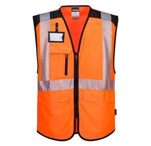 Portwest PW3 Hi Vis Executive Vest S Orange/Blk (Pack of 10)