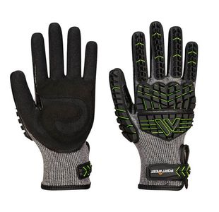 Portwest VHR15 Nitrile Foam Impact Glove XL Blk/Green (Pack of 12)