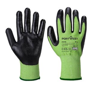 Portwest Green Cut Glove Nitrile Foam XS Green/Blk (Pack of 12)