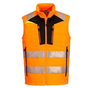 Portwest DX4 Hi Vis Hybrid Baffle Bodywarmer L Orange/Blk