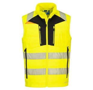 Portwest DX4 Hi Vis Hybrid Baffle Bodywarmer 4XL Yellow/Blk