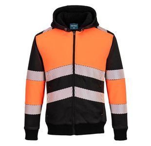 Portwest PW3 Zipped Class 1 Winter Hoodie 3XL Orange/Blk