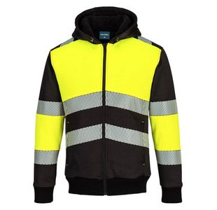 Portwest PW3 Zipped Class 1 Winter Hoodie 4XL Yellow/Blk