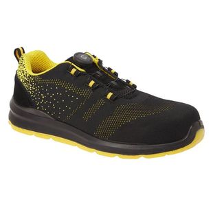 Portwest Portwest Compositelite Wire Lace Safety Trainer Knit S1P 45 Blk/Yellow