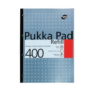 Pukka Pad Ruled Metallic Four-Hole Refill Pad Side Bound 400 Pages A4 (5 Pack) REF400
