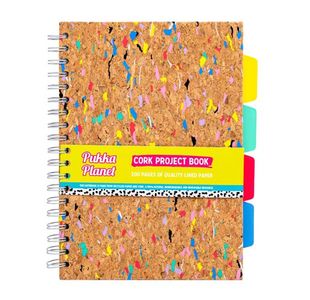 Pukka Planet Cork Project Book B5 181 x 257mm 200 Page 8mm Lined 80gsm Recycled FSC Paper - 9856-SPP