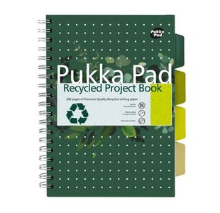 Pukka Pad Recycled Project Book B5 Wirebound 200 Pages Recycled Card Cover (Pack 3) 6052-REC