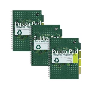 Pukka Pad Recycled Project Book B5 Green (Pack of 3) 6052-REC
