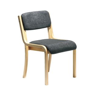 Prague wooden conference chair with no arms - charcoal