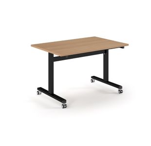 Pro Flip Rectangular Table 1200 x 800, Black Frame, Beech Top