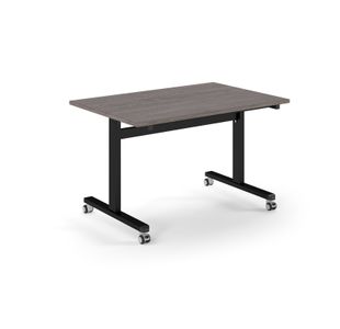 Pro Flip Rectangular Table 1200 x 800, Black Frame, Grey Oak Top