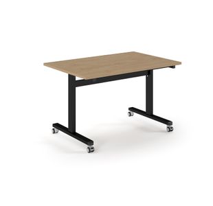 Pro Flip Rectangular Table 1200 x 800, Black Frame, Kendal Oak Top