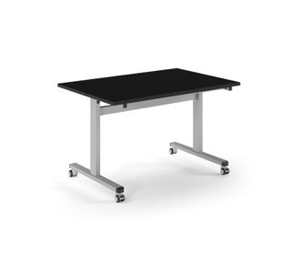 Pro Flip Rectangular Table 1200 x 800, Silver Frame, Black Top