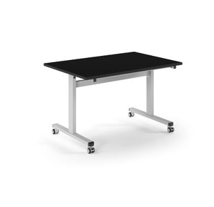 Pro Flip Rectangular Table 1200 x 800, White Frame, Black Top